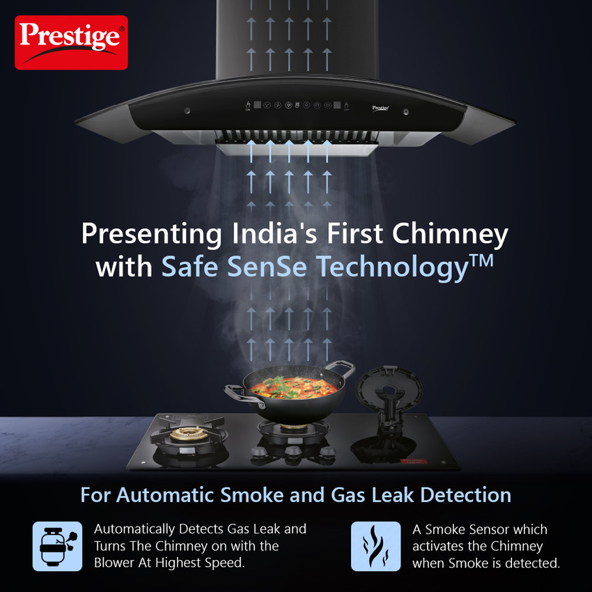 Prestige 41841 Auto Clean Wall Mounted Black 1000 CMH Chimney Price in India Buy Prestige 41841 Auto Clean Wall Mounted Black 1000 CMH Chimney online at Flipkart