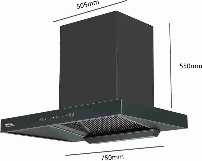 Hindware Smart Appliances Atlanta 75 Silence Auto Clean Maxx Technology T Shape Filterless Touch Control Motion Sensor Energy Efficient LED Light Powerful Suction Wall Mounted Black