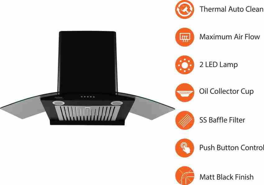 Hindware Elena 90cm Auto Clean Wall Mounted Black 1100 CMH Chimney Price in India Buy Hindware Elena 90cm Auto Clean Wall Mounted Black 1100 CMH Chimney online at Flipkart