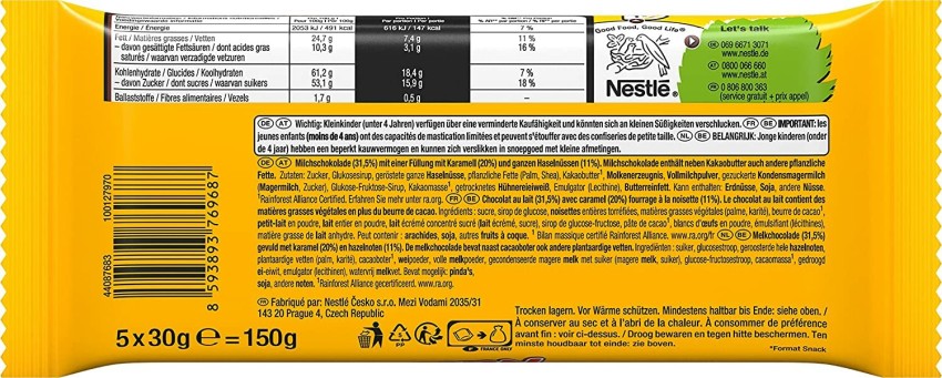 Nuts - Nestlé - 180 g, 6 barres de 30g