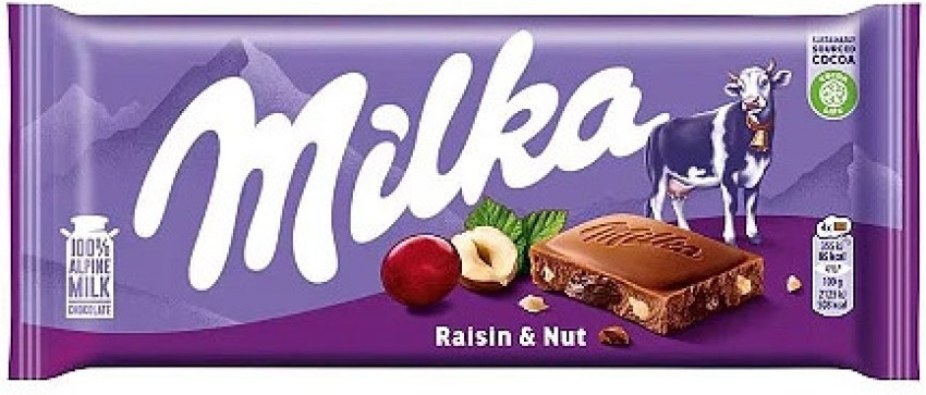 milka 100% Alpine milk chocolate with Raisins & Nuts (IMPORTED FROM  SWITZERLAND) Bars Price in India - Buy milka 100% Alpine milk chocolate  with Raisins & Nuts (IMPORTED FROM SWITZERLAND) Bars online