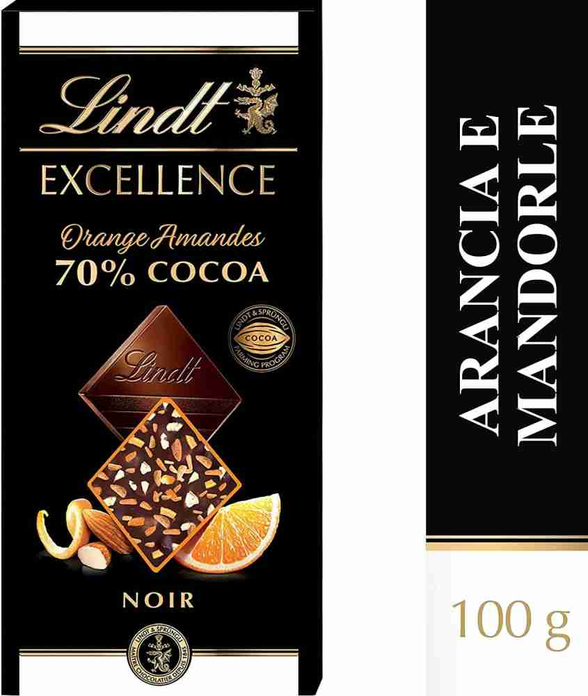 Lindt Excellence Chocolat Noir Orange Amandes 70% 100g