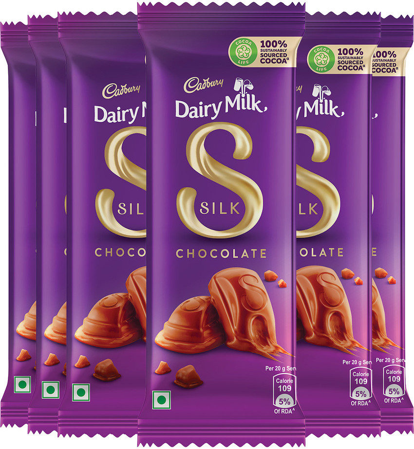 Cadbury Dairy Milk Silk Bubbly Chocolate Bar, 120g Pack Of