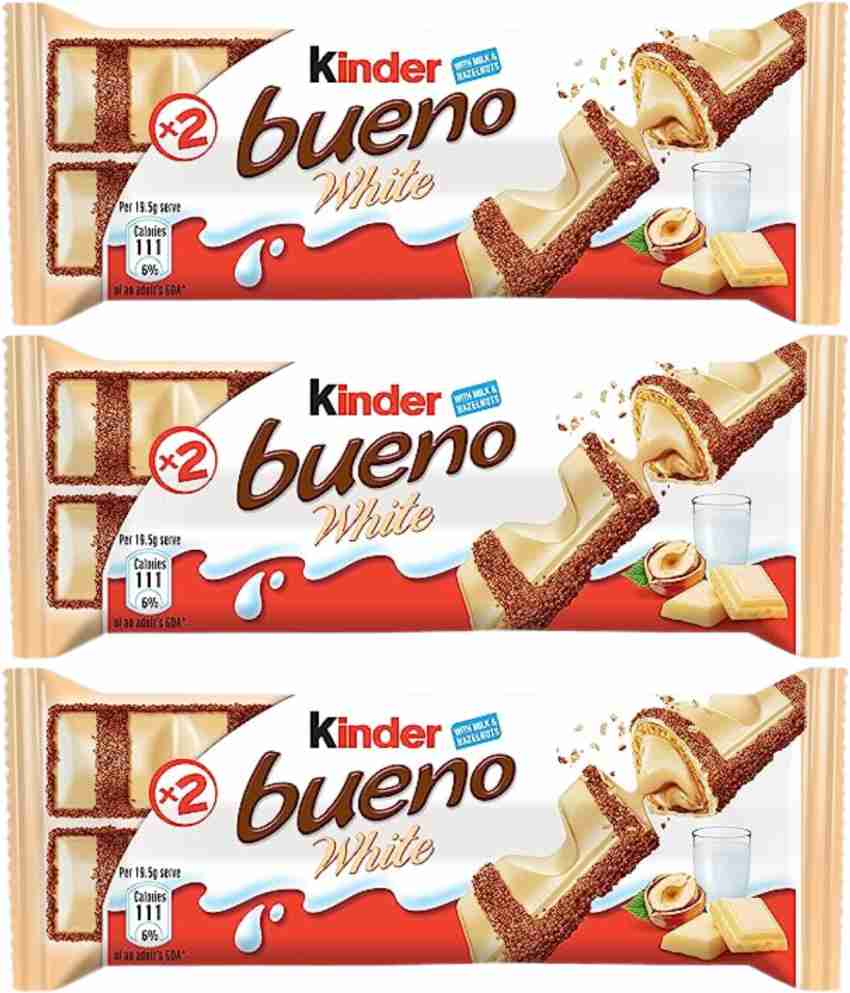 Ferrero Kinder BUENO WHITE Chocolate bars-6 BARS/ 117g- FREE