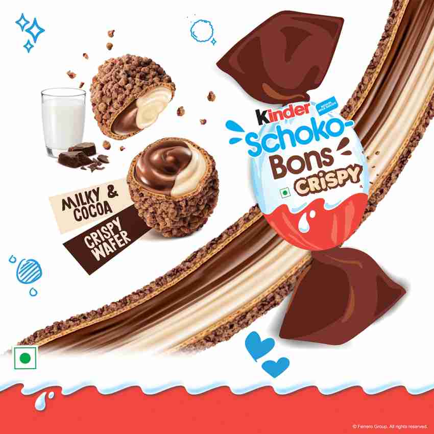 Buy Kinder Schoko Bons Crispy Milk Chocolate 23.2 g Online at Best Prices  in India - JioMart.