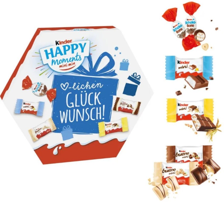 Kinder Happy Moments Assorted Minis Happy Wishes Schoko Bars Price in India  - Buy Kinder Happy Moments Assorted Minis Happy Wishes Schoko Bars online  at