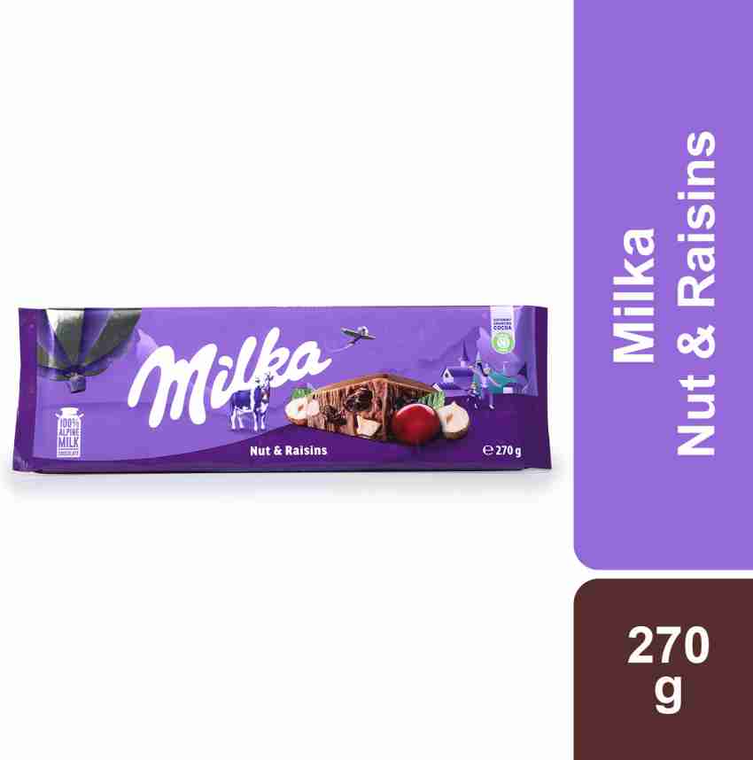 Milka Milk Chocolate with Raisins and Hazelnuts, 270g 