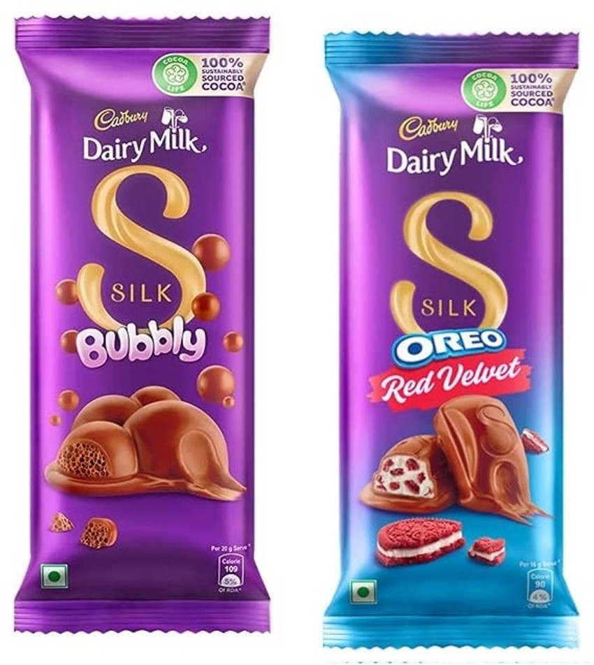 Cadbury Silk Bubbly Chocolate Silk Oreo Red Velvet Bars Price in