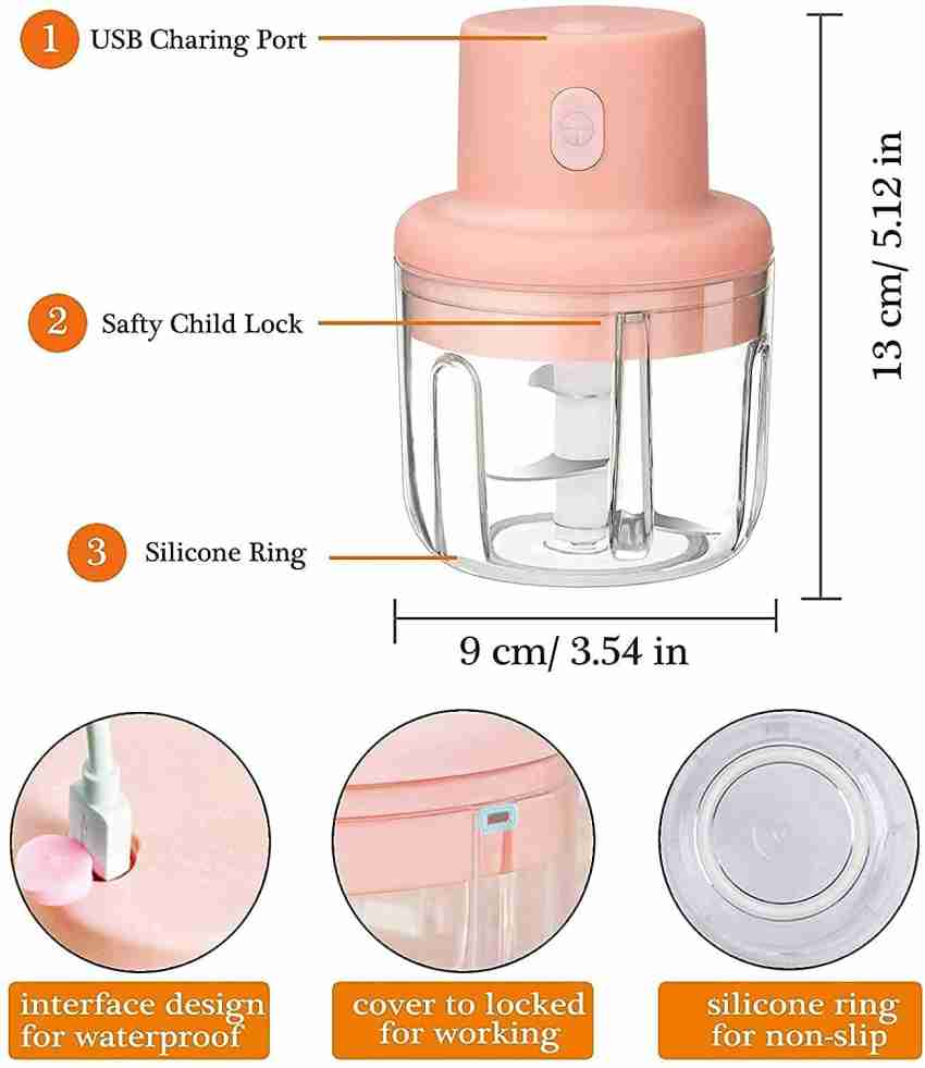 Electric Mini Garlic Chopper - Small Wireless Food Processor Portable Mini  Garlic Chopper Blender Meat Grinder Waterproof Usb Charging Ginger Onion Ve