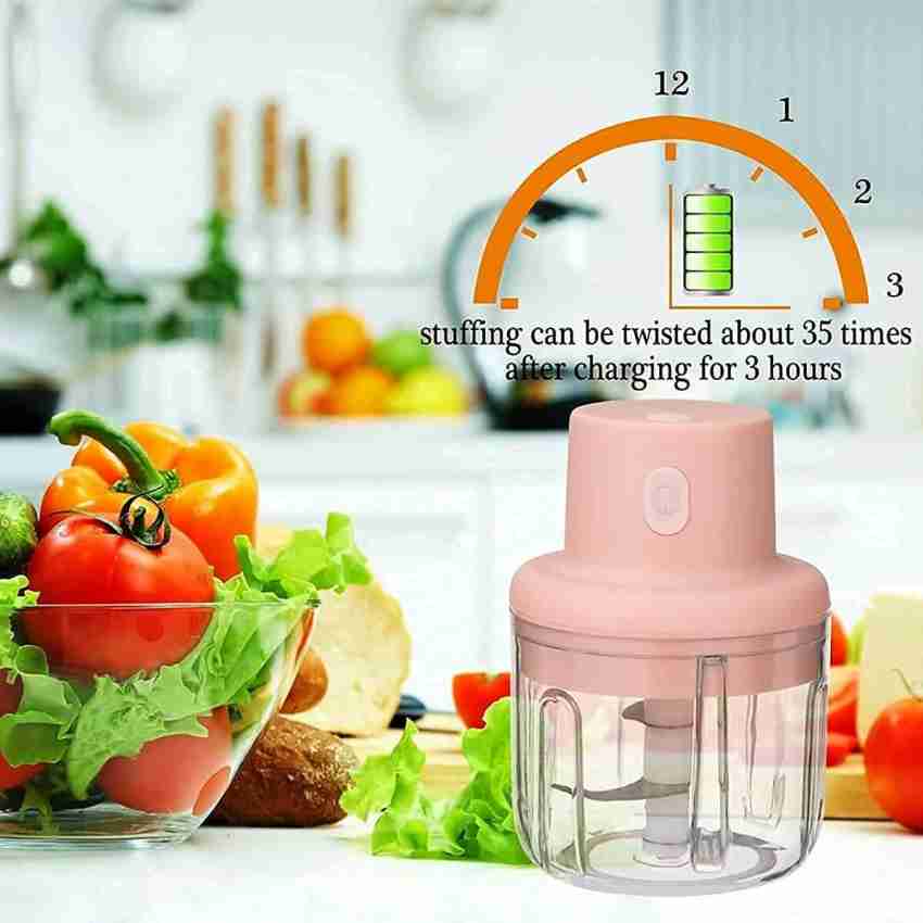 Electric Food Chopper Small Garlic Chopper Mini Vegetable Chopper, Cordless USB Charging Kitchen Food Masher Tools 100ml/250ml, Size: 3.27 x 5.12