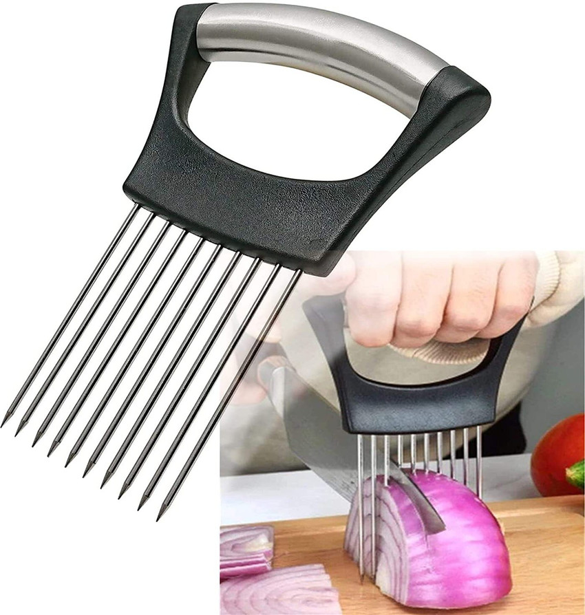 THE PAGH Stainless Steel Onion Holder for Slicing Onion Cutter for