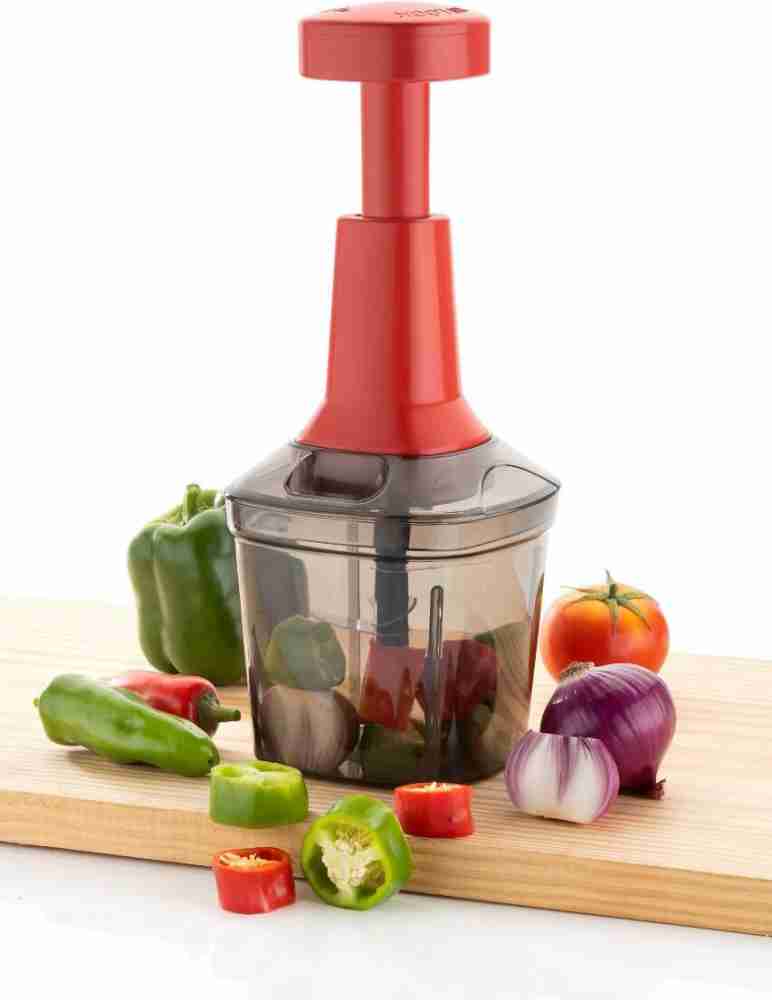 Blade Food Chopper Manual Hand-press Vegetable Chopper Mixer Cutter (1100ml)