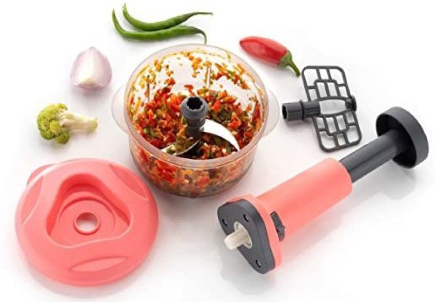 3 Blades Manual Hand-Press Vegetable Chopper