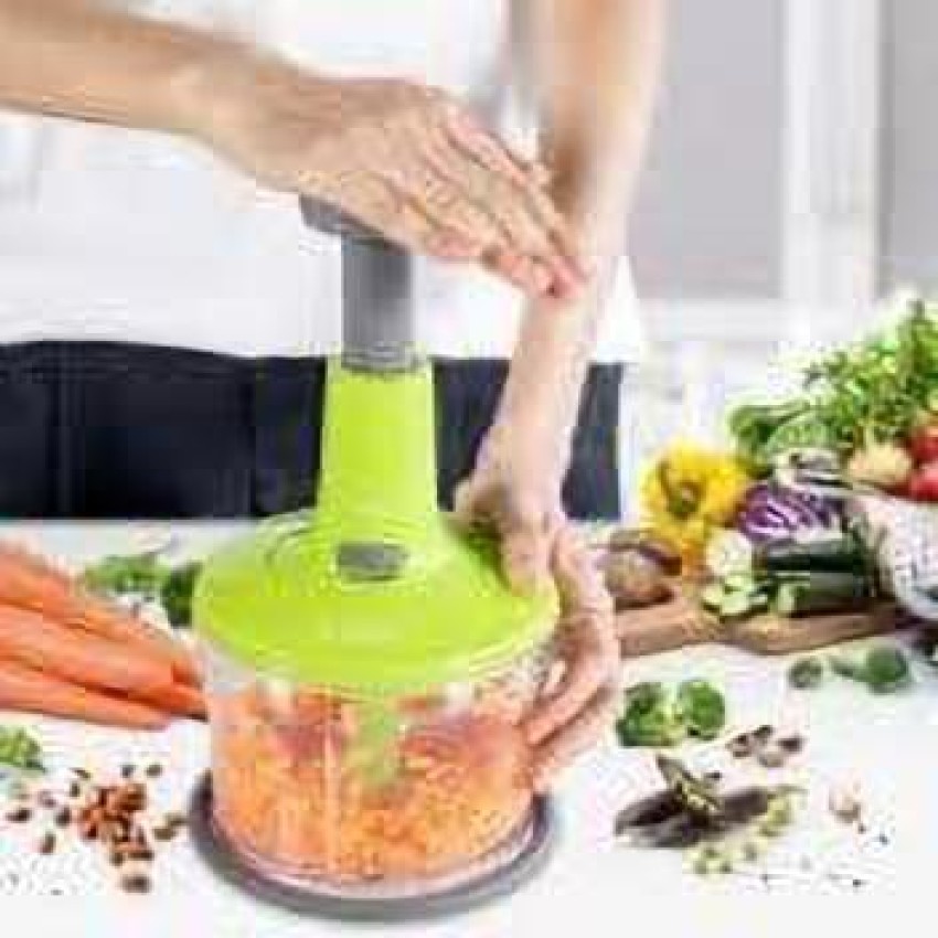 Newsun Quick & Easy Square 6 Blade Push Chopper Push N Chop Hand Press  Vegetable Chopper with Easy Push and Close - 1000 Ml