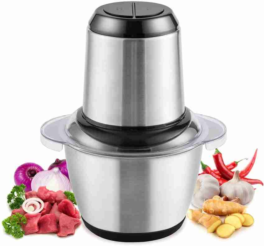  Food Processor Electric, Meat Grinder 8 Cups Small Food Chopper  (2L,350W) for Meat, Vegetable, Onion and Fruits, Stainless Steel Bowl and 4  Sharp Blades, 2021 Upgrade: Home & Kitchen
