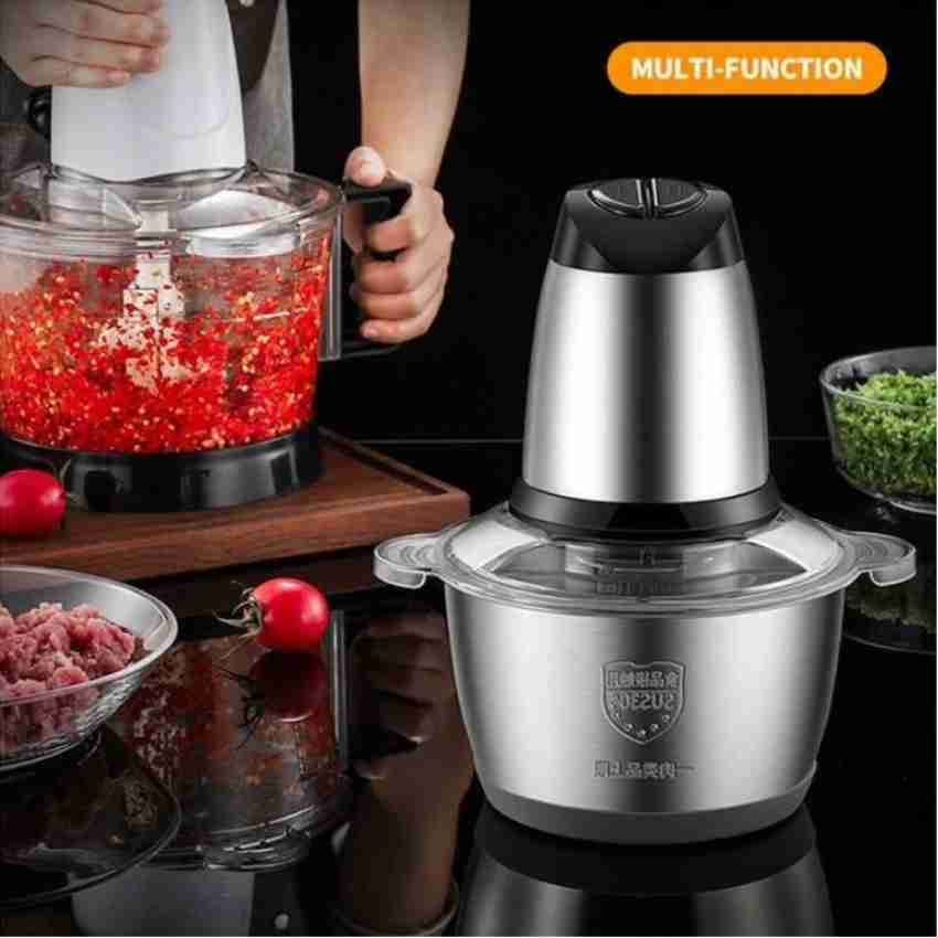 SKYTONE Electric Food Chopper, 2L 8-Cup Stainless Steel Bowl Kitchen Mini  Food Processor for Meat Vegetables Fruits or Nuts, 700w 4bi-Level Blades