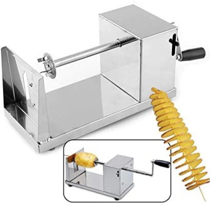 Satyam Kraft 1 Set Spiral Potato Cutter,Tornado Potato Spiral Cutter Slicer  Chips 4 Spits Tower Making Twist Shredder Potato Slicer