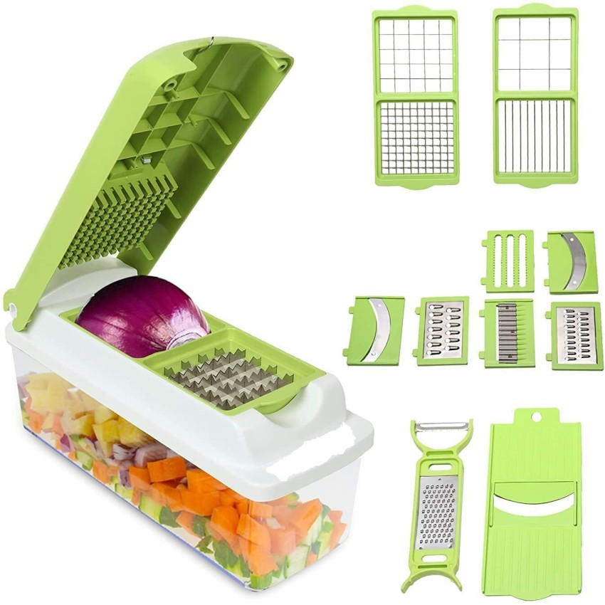 Plastic Multipurpose 12 In 1 Vegetable And Fruit Chopper Cutter Grater  Slicer