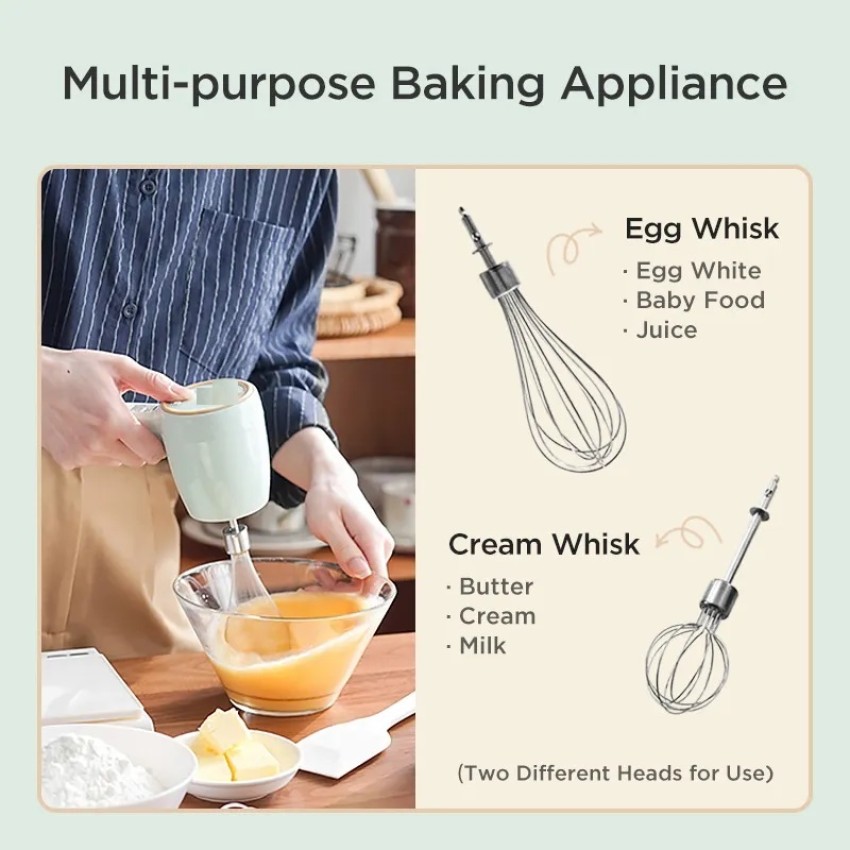 Wengvo Electric Hand Mixer Mini 3 in 1, Handheld Egg Whisk , Cordless with  2 Beaters 700 W Electric Whisk, Chopper, Hand Blender Price in India - Buy  Wengvo Electric Hand Mixer