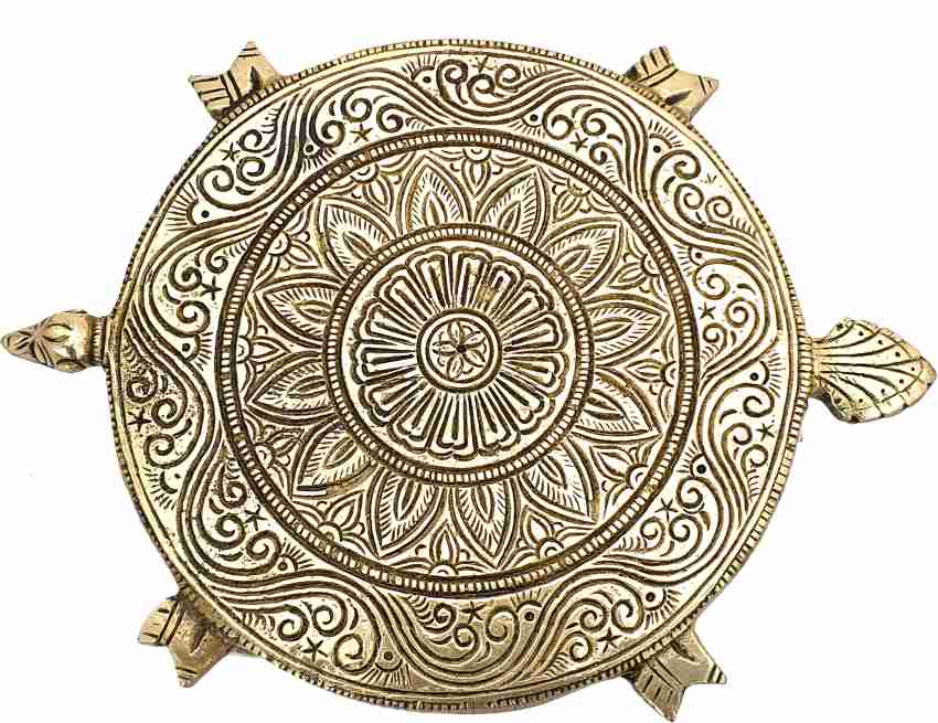 Brass Chowki, Brass Pooja Chowki, Brass Puja Chowki, Chowki With Bells, Chowki For Home Temple, Carving cheapest Chowki, Ganesha Chowki, Home Decor