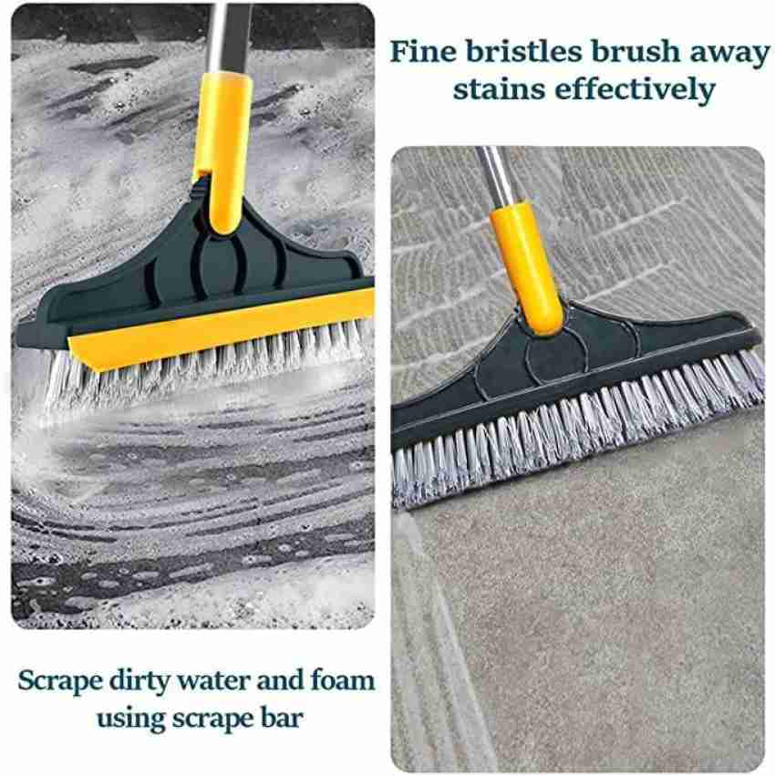 Gray Stiff Hard Bristle 9 Width Plastic Swivel Floor Tile & Grout Brush  Head