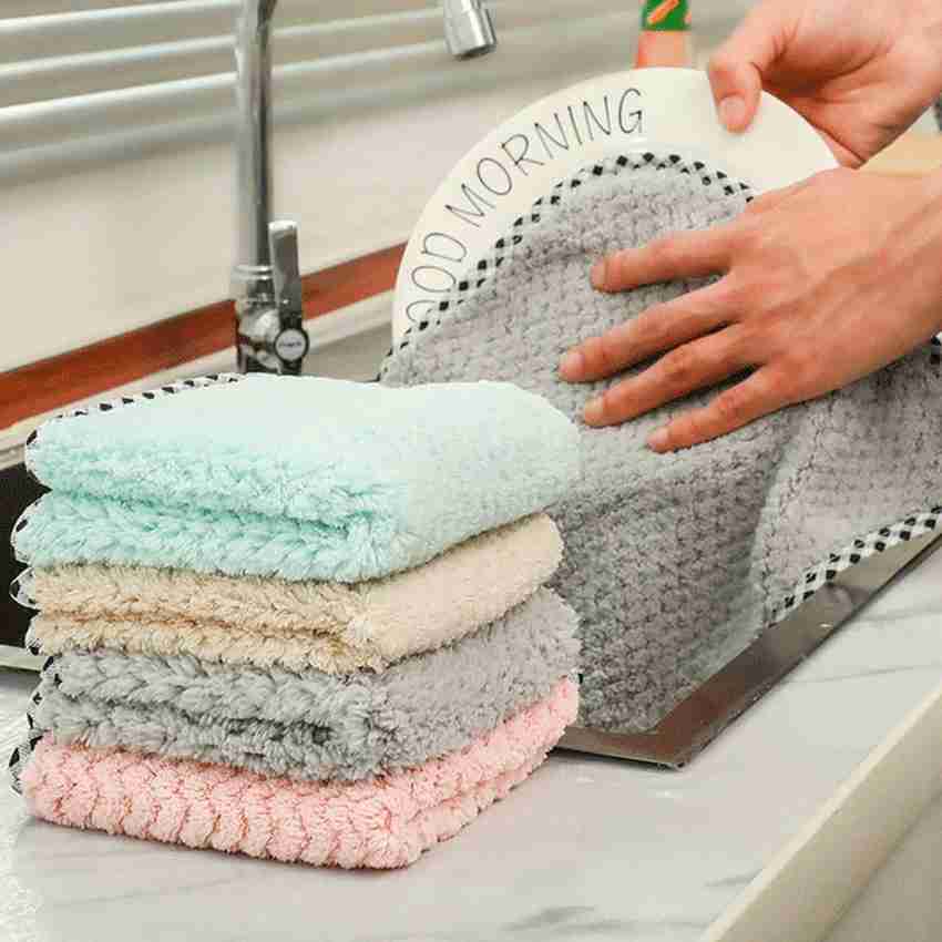 Sunjoy Tech Microfiber Dish Cloth for Washing Dishes Dish Rags Best Kitchen Washcloth Cleaning Cloths for House, Kitchen, Car, Window, Gifts, 12