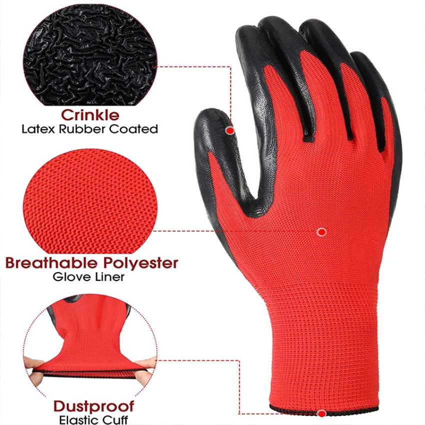 RBGIIT Latex Coated Firm Grip Industrial Safety Work Cut Resistant Gloves  Y-12 Nitrile, Nylon, Kevlar Safety Gloves Price in India - Buy RBGIIT Latex  Coated Firm Grip Industrial Safety Work Cut Resistant
