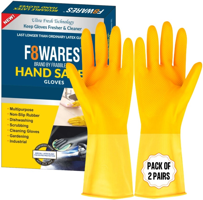 F8WARES Reusable and Washable Dish washing Kitchen Industrial  Gardening Rubber Latex Hand Cleaning Gloves For Men Women 12 Inches Long  Wet and Dry Glove Set Price in India Buy F8WARES Reusable and Washable Dish  washing Kitchen ...