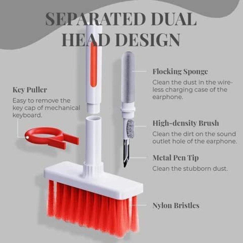 Keyboard Cleaner 5 in 1 Multi-Function Cleaning Soft Brush Airpod Cleaner  Kit,Computer/Laptop Cleaner with Keycap Puller, for Bluetooth Earphones  Lego