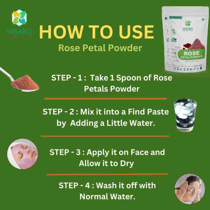 Organic Veda Rose Petal Powder - Food Grade Rose  