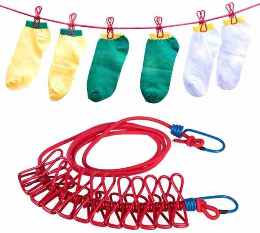 PRIMEFAIR Cloth Drying Rope with Hooks Rope for Drying Clothes Hanging Rope  with 12 Clips Iron Cloth Clips Price in India - Buy PRIMEFAIR Cloth Drying  Rope with Hooks Rope for Drying Clothes Hanging Rope with 12 Clips Iron  Cloth Clips online at