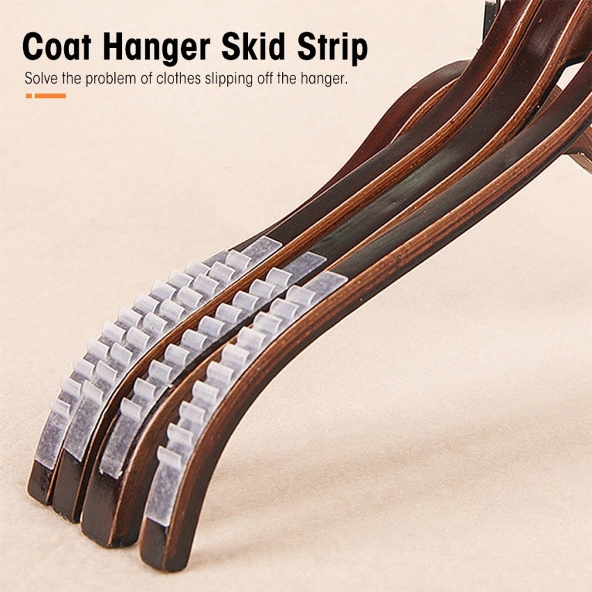 Clear Plastic Top Hanger W/ Non-Slip Rubber Shoulder Strips