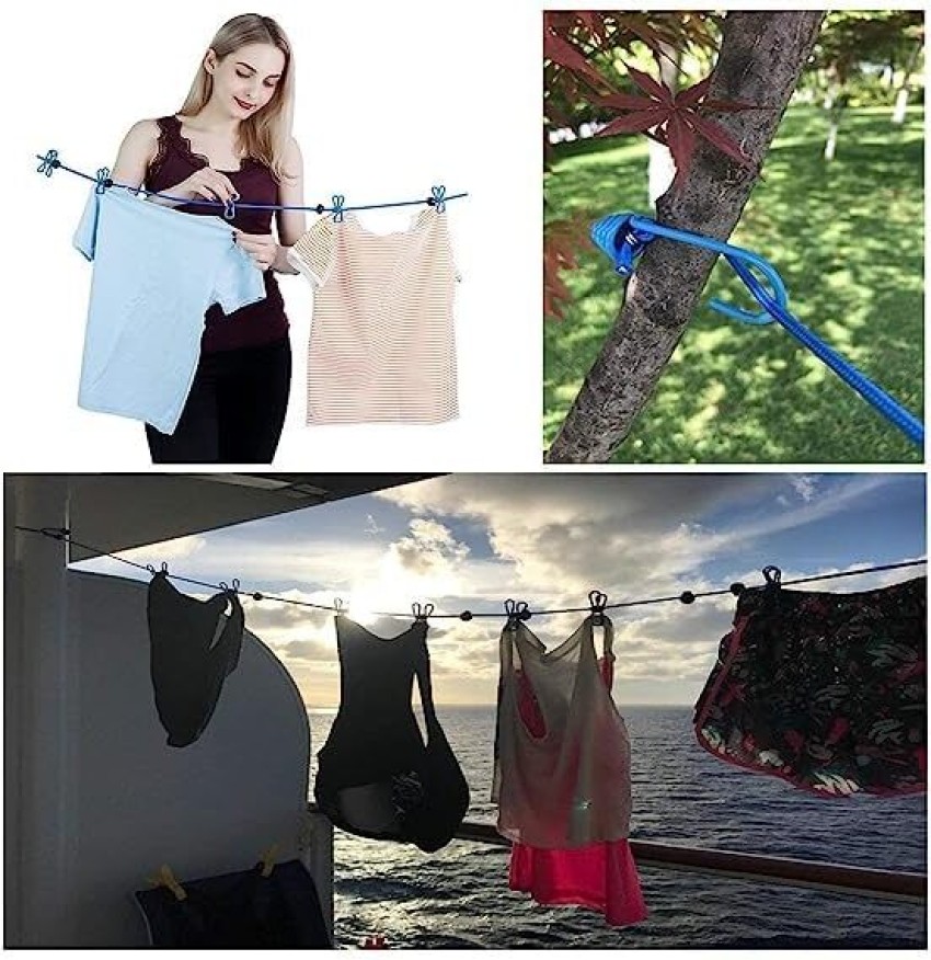 Bekner Non-Slip Clothesline,Adjustable Clothes Lines for Hanging