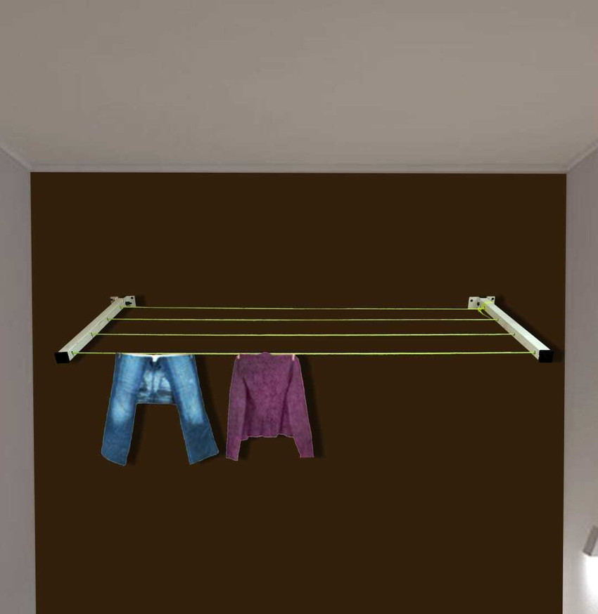 glitz Steel Wall Cloth Dryer Stand Foldable Wall Mount Clothes drying Rack 4 Wire with Free Clothesline Price in India Buy glitz Steel Wall Cloth Dryer Stand Foldable Wall Mount Clothes