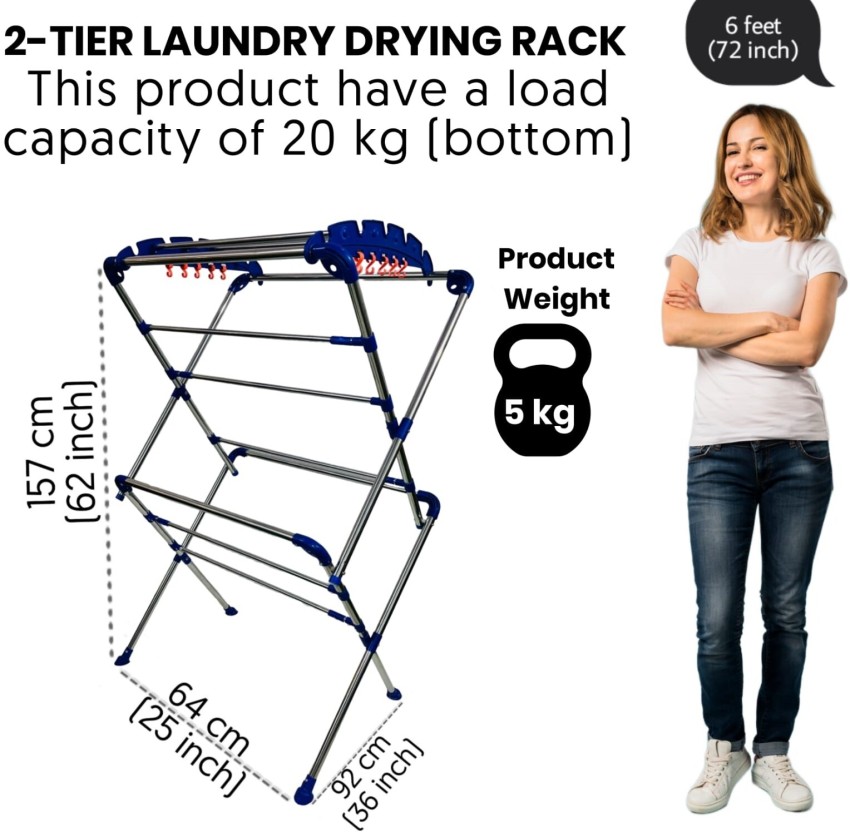 FLIPZON Steel Floor Cloth Dryer Stand Premium Alloy Steel Extra Large Cloth  Drying Stand-Sumo (White & Blue) Price in India - Buy FLIPZON Steel Floor Cloth  Dryer Stand Premium Alloy Steel Extra