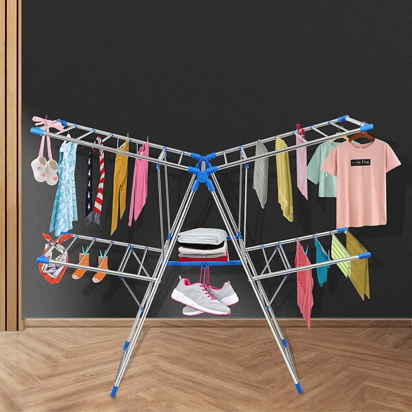 Plantex Stainless Steel Foldable Cloth Drying Rack/Cloth Hanger Stand for  Home at Rs 1716, Kathwada, Ahmedabad