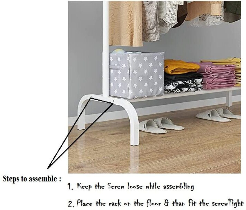HomeCloud Steel Floor Cloth Dryer Stand Clothing Rack Heavy Duty