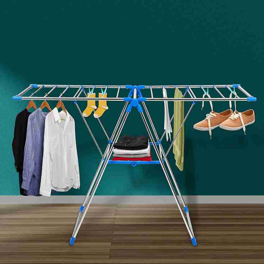 Impulse by Plantex Steel Floor Cloth Dryer Stand Stainless Steel