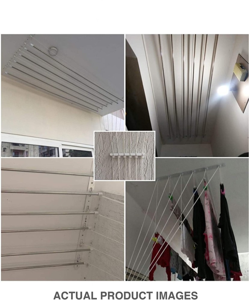 Ceiling Cloth Drying Roof Hangers [6feet x 6 lines] Premium Quality, Ever  Dry Ceiling Cloth Drying Hangers