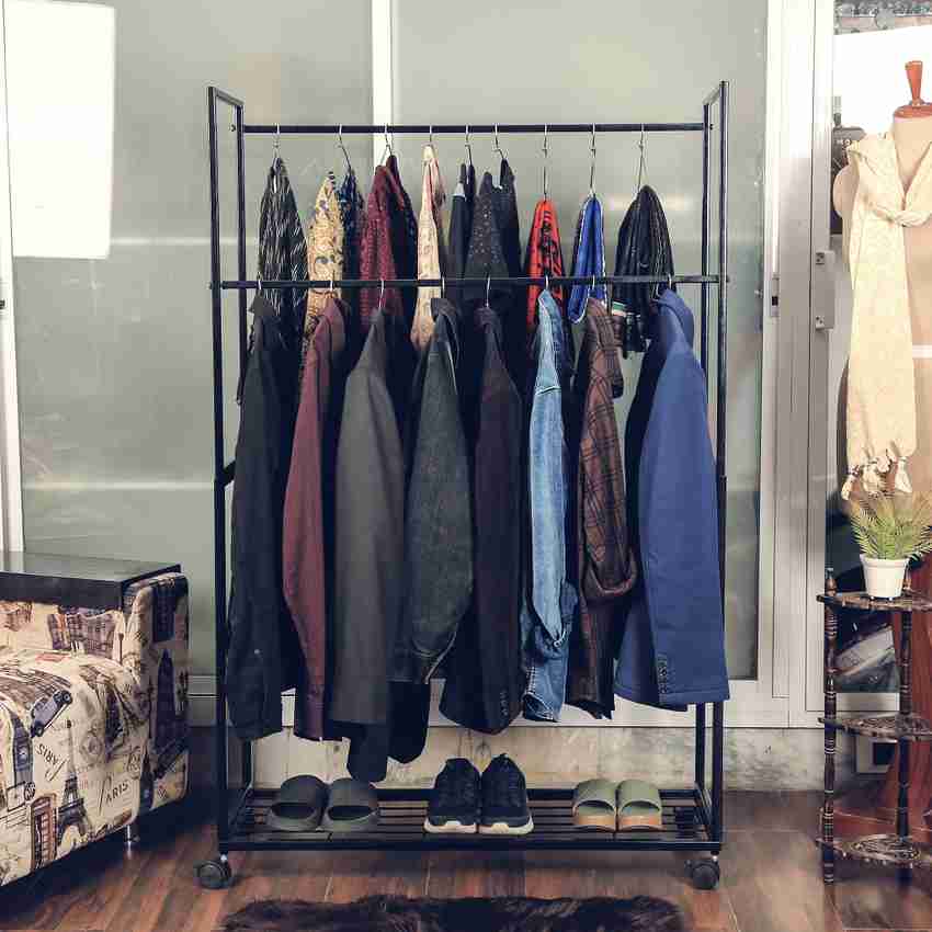 Hs Retail Steel Floor Cloth Dryer Stand Garment Freestanding Rack with Bottom Shelf for Home Laundry Storage Organize Price in India Buy Hs Retail Steel Floor Cloth Dryer Stand Garment Freestanding Ra...