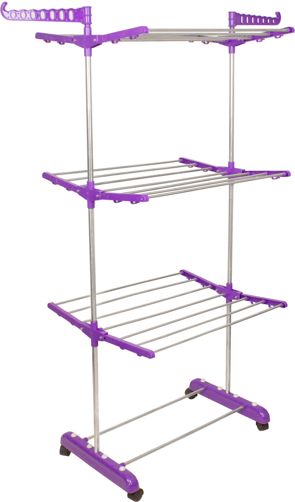 Unizone Steel Aluminium Plastic Floor Cloth Dryer Stand SS Premium Compact Space Saving Foldable US 3804 Single Poll Price in India Buy Unizone Steel Aluminium Plastic Floor Cloth Dryer Stand