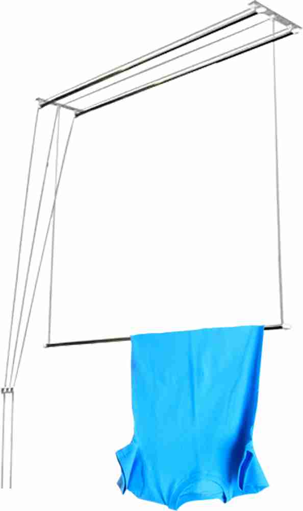 Cybercity Steel Ceiling Cloth Dryer Stand 6 FEET 3 PIPES Individual Drop Down pulley Operated Railers Ceiling Roof Mounted Cloth Dyring