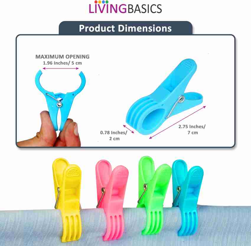 LivingBasics Heavy Duty Clothes Drying Pins/Pegs with Storage Box