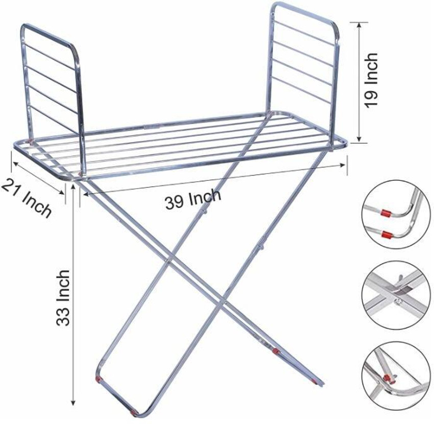 nemi Steel Floor Cloth Dryer Stand Stainless Steel Heavy Duty Foldable Cloth Drying Stand for Balcony Price in India Buy nemi Steel Floor Cloth Dryer Stand Stainless Steel Heavy Duty Foldable