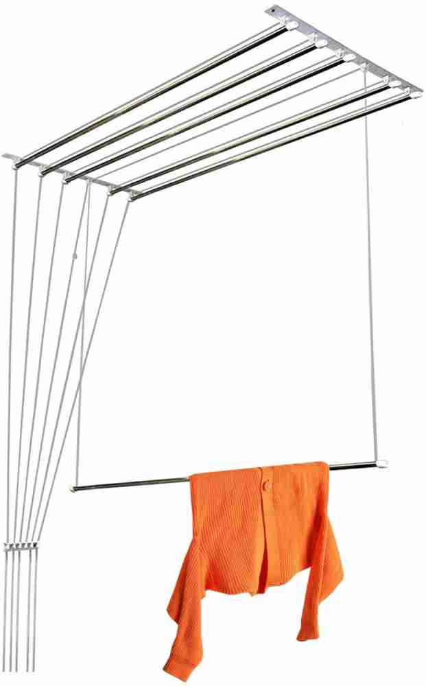 Wheel Pattern Stainless Steel Double Pole Heavy Cloth Dryer Stand (CODE:  S-21) at Rs 1750, Cloth Stand in Bhopal
