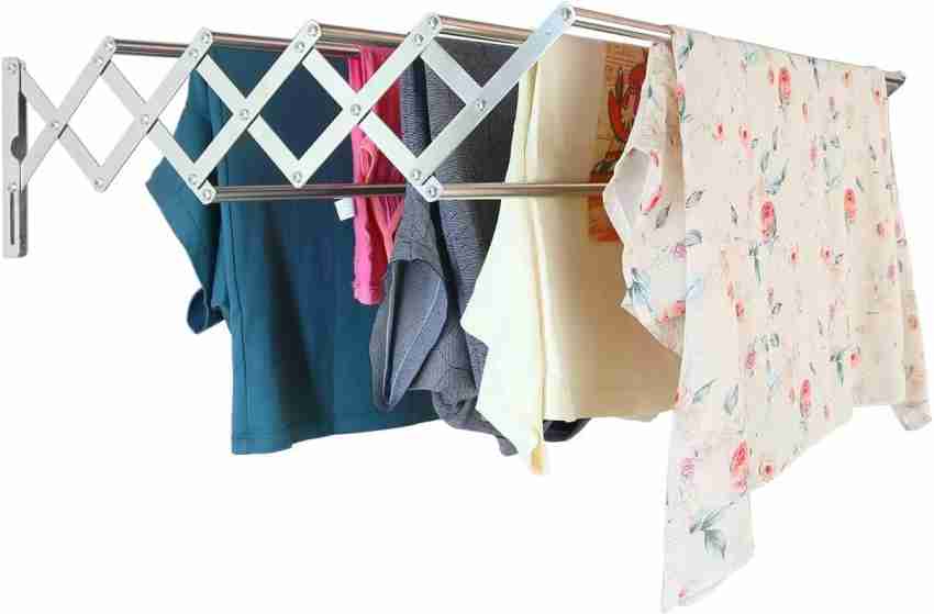 Laundry Hanger Wall-Mounted Expandable Folding Clothes Drying Towel Rack  42~80cm