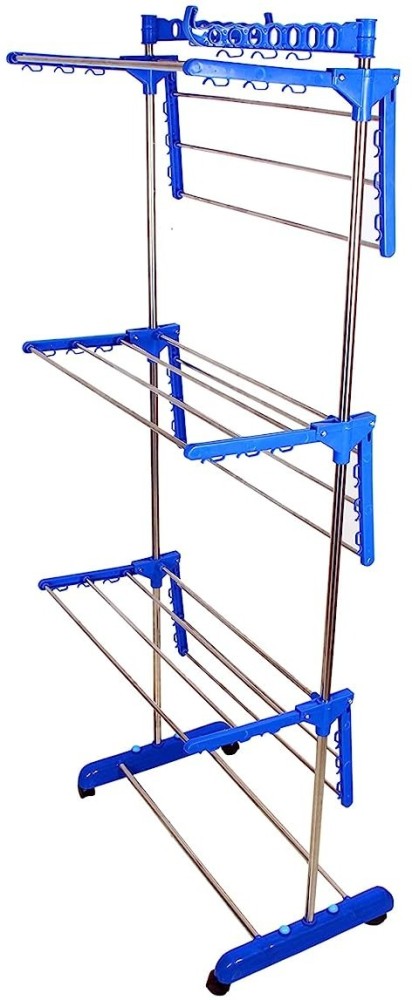 MILTLIFE Steel Floor Cloth Dryer Stand Kapde Sukhane Ka Stand 3 Layer Foldable Cloth Dryer Stand Price in India Buy MILTLIFE Steel Floor Cloth Dryer Stand Kapde Sukhane