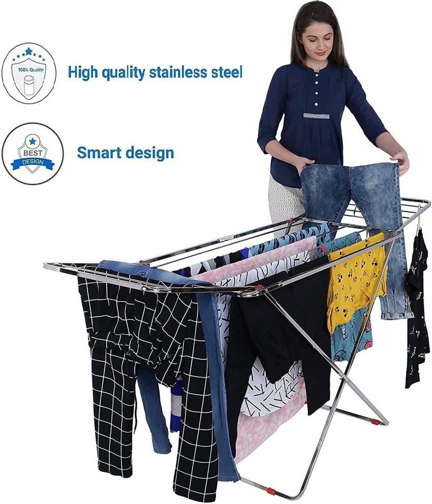 Vakhar Aluminium Floor Cloth Dryer Stand Electric Cloth Rack Big Stainless  Steel Clothes Drying Stand Price in India - Buy Vakhar Aluminium Floor Cloth  Dryer Stand Electric Cloth Rack Big Stainless Steel
