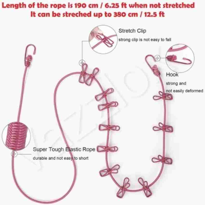 Hanger Clips Clothes Hanging Rope Line Portable Travel Clothes Drying Rope  Windproof Elastic Clips at Rs 65/piece in Surat