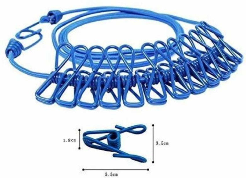 ramsang Elastic Clothes Rope with 12pcs Portable Clips for Outdoor  Indohesline Camping Plastic Clothesline Price in India - Buy ramsang  Elastic Clothes Rope with 12pcs Portable Clips for Outdoor Indohesline  Camping Plastic